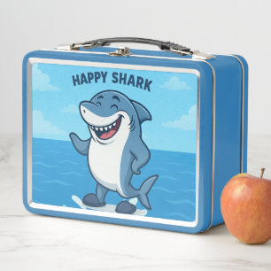 Grappige Cartoon haai in slippers - Happy Shark