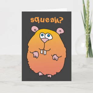 Grappige Cartoon Hamster Squeak Wenskaart Kaart