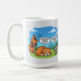 Grappige Cartoon Hond, Kat en Muis Koffiemok