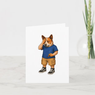 Grappige Cartoon Hond Kunst Kaart