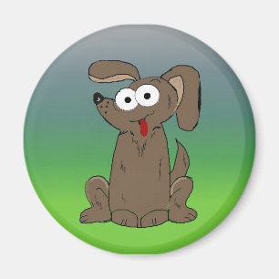 Grappige Cartoon Hond Uitpuilende ogen Magneet