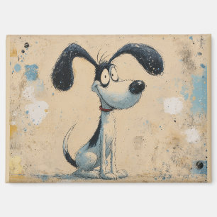 Grappige Cartoon Hond – Whimsicale Cute Hond Kunst Magneet