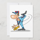 Grappige Cartoon honkbal werper gooien van een Fas Kaart (Voorkant)