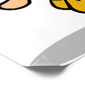 Grappige Cartoon honkbal werper gooien van een Fas Poster (Hoek)