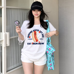 Grappige Cartoon Hotdog Kunst Grafische T-shirt Si