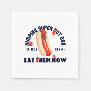 Grappige Cartoon Hotdog Kunst Grafische T-shirt Si Servet