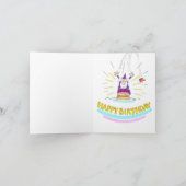 Grappige Cartoon Humor Wizard Verjaardag Kaart (Binnen)