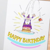 Grappige Cartoon Humor Wizard Verjaardag Kaart