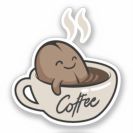 Grappige cartoon in koffie mok Humor Scrapbook Sticker