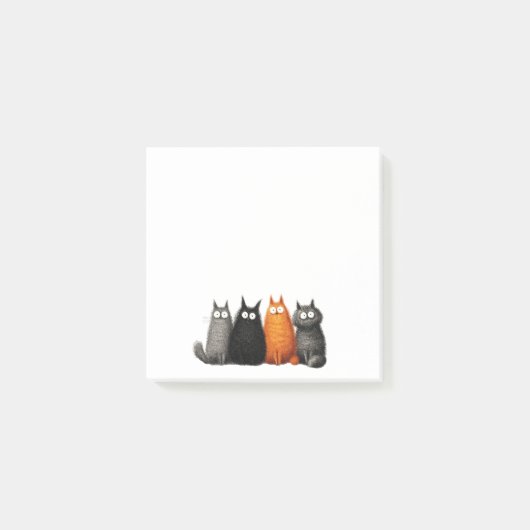 Grappige Cartoon Kat Post-it Notities Post-it® Notes (Voorkant)