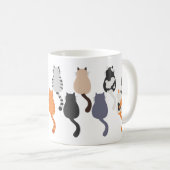 Grappige cartoon kat terug uitzicht koffiemok (Voorkant rechts)