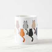 Grappige cartoon kat terug uitzicht koffiemok (Center)