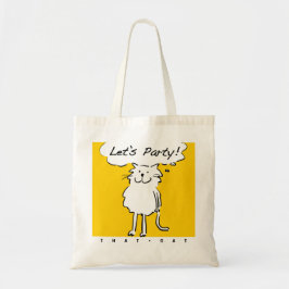 Grappige Cartoon Kat Wil een Feestje Hebben Tote Bag