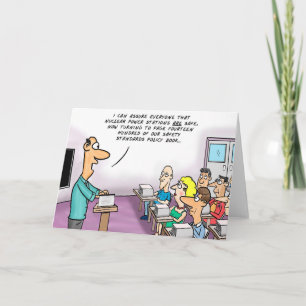 Grappige Cartoon kernenergie is veilig Kaart