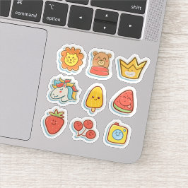 Grappige cartoon kleurrijke sticker set