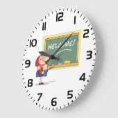 Grappige Cartoon leraar Welkom terug op school Grote Klok (Hoek)