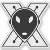 Grappige Cartoon letter X Sticker (Voorkant)