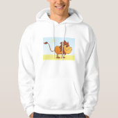 Grappige Cartoon Lion in de zon Safari Animal Hoodie (Voorkant)