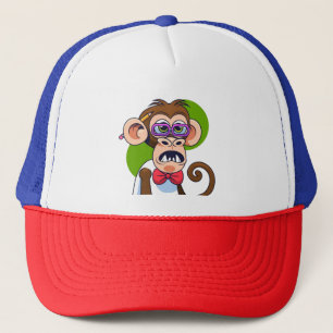 Grappige Cartoon Monkey Karakterillustratie Trucker Pet