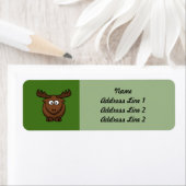 Grappige Cartoon Moose met groene achtergrond Etiket (Insitu)