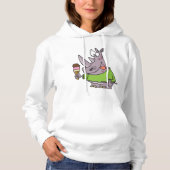 Grappige Cartoon neushoorn eten Ice Cream Cute Ani Hoodie (Voorkant)