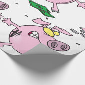 Grappige Cartoon Piggy Bank verliest geld Cadeaupapier