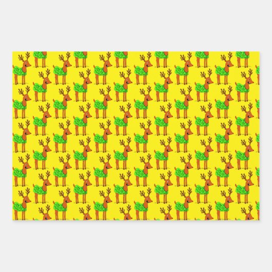 Grappige Cartoon Santa, rendier en wc-rol Inpakpapier Vel (Voorkant 3)