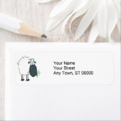 grappige cartoon schapen met bloem etiket (Insitu)