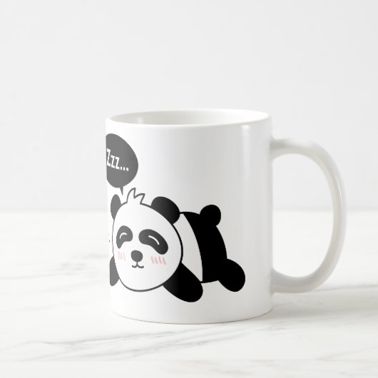 Grappige Cartoon van Knuffelende Slapende Panda Koffiemok (Rechts)