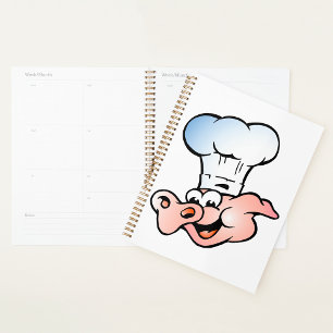 Grappige Cartoon Varkenskok met Pet Planner