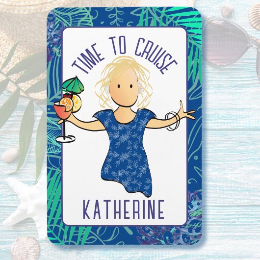 Grappige Cartoon voor Haar Tropical Beach Cruise D Magneet
