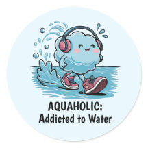 Grappige Cartoon wolk ronde Stickers