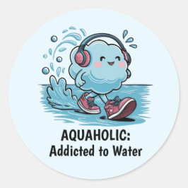 Grappige Cartoon wolk ronde Stickers