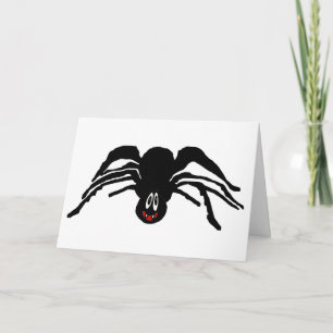 Grappige Cartoon Zwarte Spin Halloween Zwarte Wedu Kaart