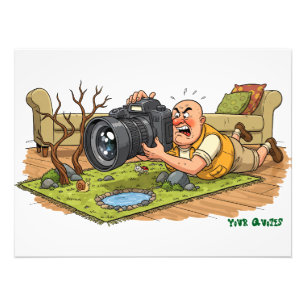 Grappige cartoondierentuin fotografie scène foto afdruk