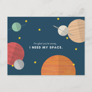 Grappige Cartooneske Getekende Planeten Briefkaart