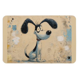 Grappige Cartoonhond – Whimsicale Cute Hondenkunst Magneet