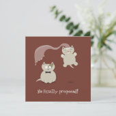 Grappige Cartoonkatten Save the Date Aankondiging (Staand voorkant)