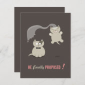 Grappige Cartoonkatten - Save the Date uitnodiging (Voorkant / Achterkant)