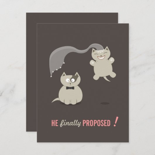 Grappige Cartoonkatten - Save the Date uitnodiging (Voorkant / Achterkant)