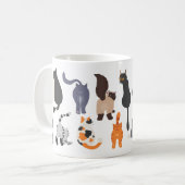 Grappige cartoons achter het uitzicht koffiemok (Voorkant links)