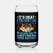 Grappige Casino woord kunst Blikvorm Glas (Achterkant)