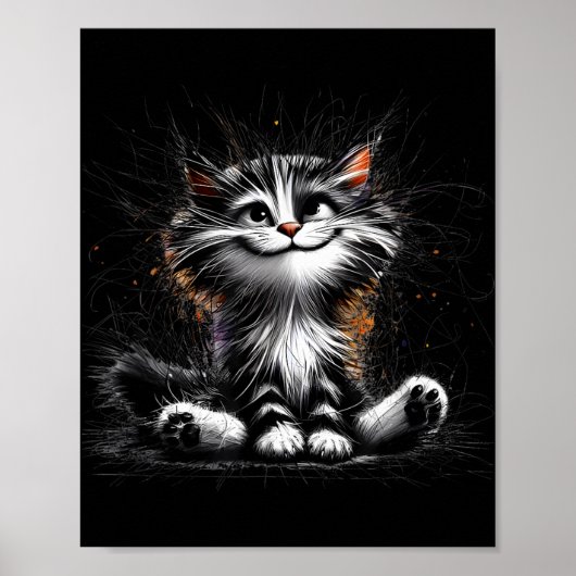 Grappige Cat Art Print (Voorkant)