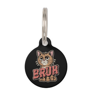Grappige Cat Bruh Meme Graphic Humor Cat Lover Gif Huisdierpenning