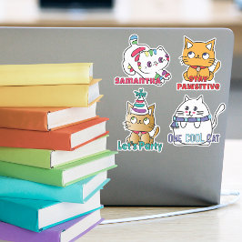 Grappige Cat Cartoon Kleurrijke Kawaii Kitten Mode Sticker