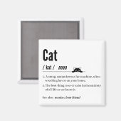 Grappige Cat Definition Zwart & Wit Vierkante Magn Magneet (Voorkant / Achterkant)