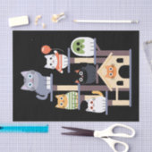 Grappige Cat Horror Films Schattige Halloween Cat  Tissuepapier (Craft)