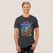 Grappige Cat Knight "Sir Scratch a Lot" Kattenlief Tri-Blend Shirt (Voorkant volledig)