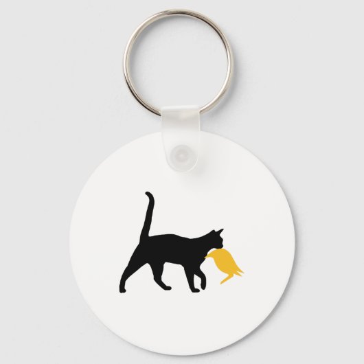 Grappige Cat Lady voor Kamala Harris Cat Holding T Sleutelhanger (Voorkant)