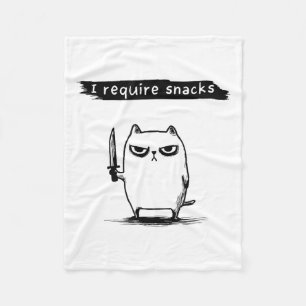 Grappige Cat Meme Ik Vereist Snacks Design Mannen Fleece Deken